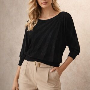 White House Black Market Black Striped Sweater